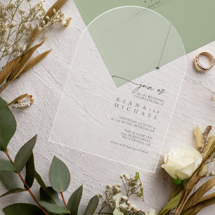 Invitations En Acrylique Arc transparent Mariage simple à choisir ID1046