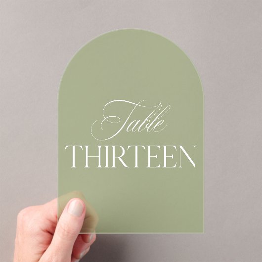 Invitations En Acrylique Arch Acrylic Green Wedding Table Thirteen Number (In situ (ordinateur de poche))