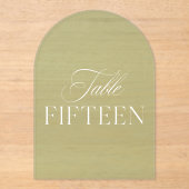 Invitations En Acrylique Arch Acrylic Sage Green Wedding Table 15 Number (Recto)