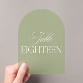 Invitations En Acrylique Arch Acrylic Sage Green Wedding Table 18 Number (In situ (ordinateur de poche))