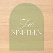 Invitations En Acrylique Arch Acrylic Sage Green Wedding Table 19 Number (Recto)