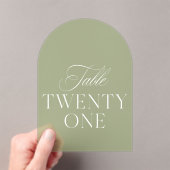 Invitations En Acrylique Arch Acrylic Sage Green Wedding Table 21 Number (In situ (ordinateur de poche))