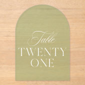 Invitations En Acrylique Arch Acrylic Sage Green Wedding Table 21 Number (Recto)