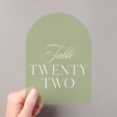 Invitations En Acrylique Arch Acrylic Sage Green Wedding Table 22 Number (In situ (ordinateur de poche))
