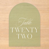 Invitations En Acrylique Arch Acrylic Sage Green Wedding Table 22 Number (Recto)