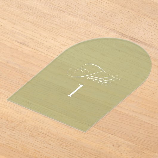 Invitations En Acrylique Arch Acrylic Sage Green Wedding Table Number (Poser)