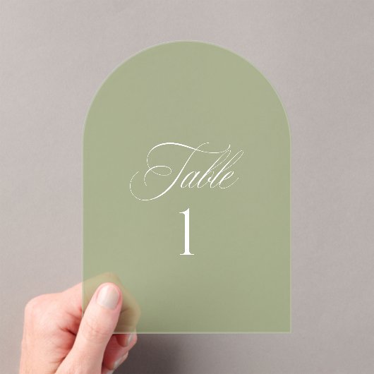 Invitations En Acrylique Arch Acrylic Sage Green Wedding Table Number (In situ (ordinateur de poche))