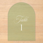 Invitations En Acrylique Arch Acrylic Sage Green Wedding Table Number (Recto)
