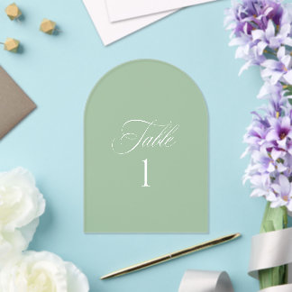 Invitations En Acrylique Arch Acrylic Sage Green Wedding Table Number