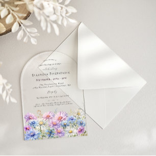 Invitations En Acrylique ARCH ACRYLIQUE 19 Anniversaire Septembre Fleur de 