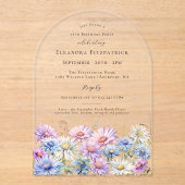 Invitations En Acrylique ARCH ACRYLIQUE 19 Anniversaire Septembre Fleur de (Recto)