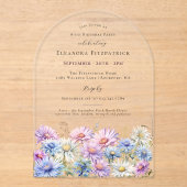 Invitations En Acrylique ARCH ACRYLIQUE 80 Anniversaire Septembre Fleur de  (Recto)