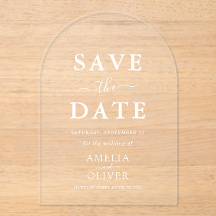 Invitations En Acrylique Arch Acrylique Chic Blanc Texte Mariage Enregistre