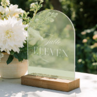 Arch Acrylique Vert Numéro Onze Table de Mariage