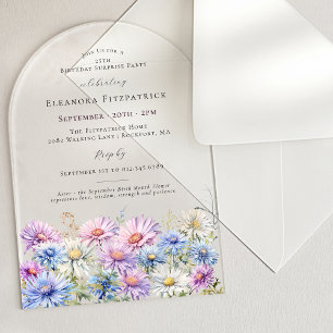 Invitations En Acrylique ARCH DE FÊTE SURPRISE 25 Septembre Fleur de naissa