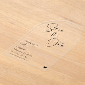 Invitations En Acrylique Arch Enregistrer La Date Modern Script Mariage (Poser)