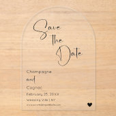 Invitations En Acrylique Arch Enregistrer La Date Modern Script Mariage (Recto)