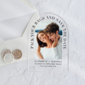Invitations En Acrylique Arch Photo Destination Mariage Enregistrer La Date