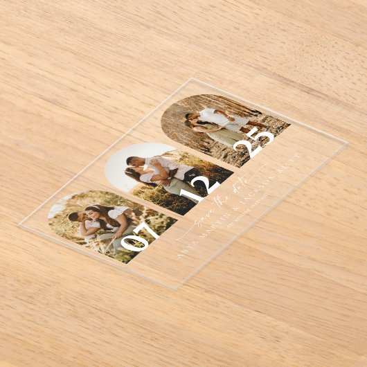 Invitations En Acrylique Arch Photo Enregistrer La Carte Mariage Date (Poser)