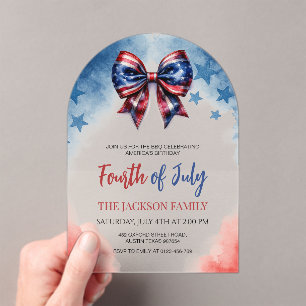 Invitations En Acrylique Arche à mâchoires 4 juillet'Amérique