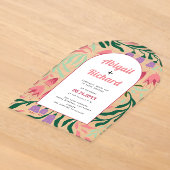 Invitations En Acrylique Arche bohème avec branches et fleurs rétro de mari (Poser)