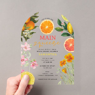 Invitations En Acrylique Arche de brunch pour la douche de mariée florale a