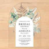Invitations En Acrylique Arche de mariage rustique Pampas Eucalyptus (Recto)