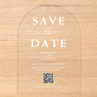 Invitations En Acrylique Arche de mariage 'Save the Date' en acrylique clai