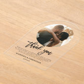 Invitations En Acrylique Arche de Merci Mariage de script photo (Poser)