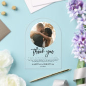 Invitations En Acrylique Arche de Merci Mariage de script photo (Insitu (Mariage))