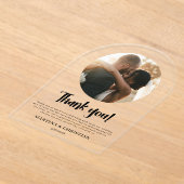 Invitations En Acrylique Arche de Merci Mariage de script photo (Poser)