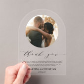 Invitations En Acrylique Arche de Merci Mariage de script photo (In situ (ordinateur de poche))