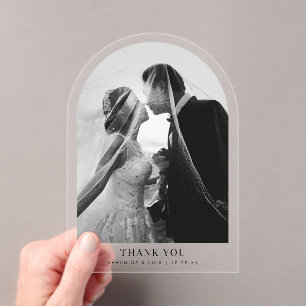 Invitations En Acrylique Arche de remerciement pour photo de mariage