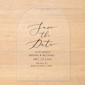 Invitations En Acrylique Arche élégante Enregistrer la date (Recto)