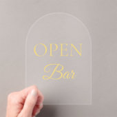 Invitations En Acrylique Arche en Arche Foil Noir & Or Acrylique Open Bar S (In situ (ordinateur de poche))