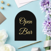 Invitations En Acrylique Arche en Arche Foil Noir & Or Acrylique Open Bar S (Insitu (Mariage))
