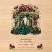 Invitations En Acrylique Arche florale de Bourgogne (Recto)