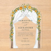 Invitations En Acrylique Arche florale de tournesol été automne Boho Mariag (Recto)