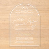 Invitations En Acrylique Arche Mariage botanique simple et élégante (Recto)