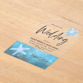 Invitations En Acrylique Arche Mariage de la mer Bleue profonde (Poser)