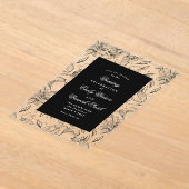 Invitations En Acrylique Arche Mariage florale noire (Poser)