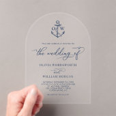 Invitations En Acrylique Arche Mariage Monogramme Ancre nautique (In situ (ordinateur de poche))