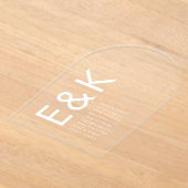 Invitations En Acrylique Arche Mariage Monogramme ultra moderne (Poser)