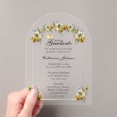 Invitations En Acrylique Arched Floral Graduation (In situ (ordinateur de poche))