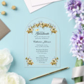Invitations En Acrylique Arched Floral Graduation (Insitu (Mariage))
