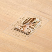 Invitations En Acrylique Arched Photo Elegant Script Save the Date (Poser)