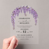 Invitations En Acrylique Arched Wisteria Branch Floral Garden Wedding (In situ (ordinateur de poche))