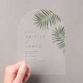 Invitations En Acrylique Areca Moderne Aquarelle Palm Mariage (In situ (ordinateur de poche))