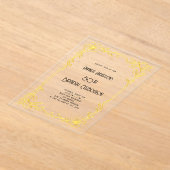 Invitations En Acrylique Art Déco Gatsby or anniversaire clair (Poser)