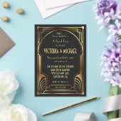 Invitations En Acrylique Art Déco Nouveau Speak Easy Party Gold & Black (Insitu (Mariage))